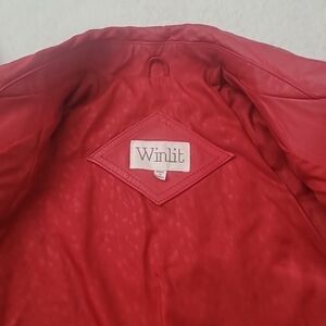 Winlit Women's Bold Red Leather Jacket